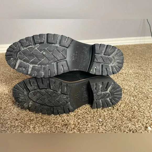 Suede Hush Puppy Black women’s lace up ankle boots in size 6 - Picture 4 of 8